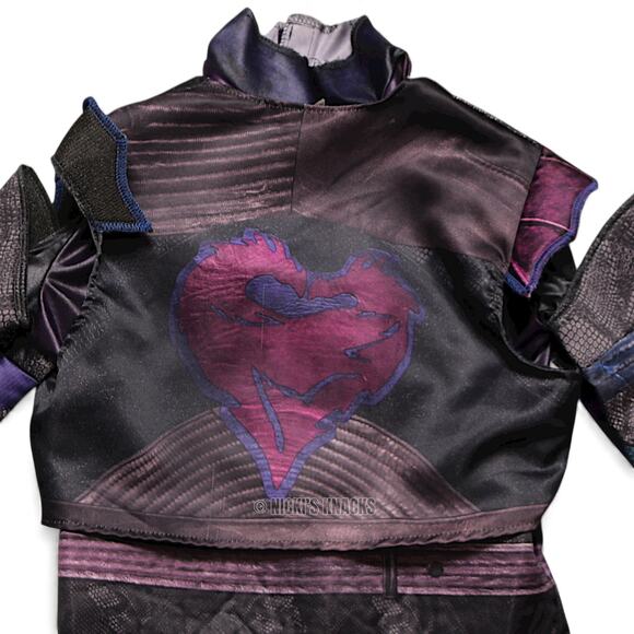 Disney Descendants 3 Mal Girls Costume Purple Jumpsuit Kids Size L 10/12 - Picture 5 of 8